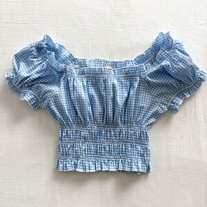 Lisa Says Gah Marta Smocked Cropped Top